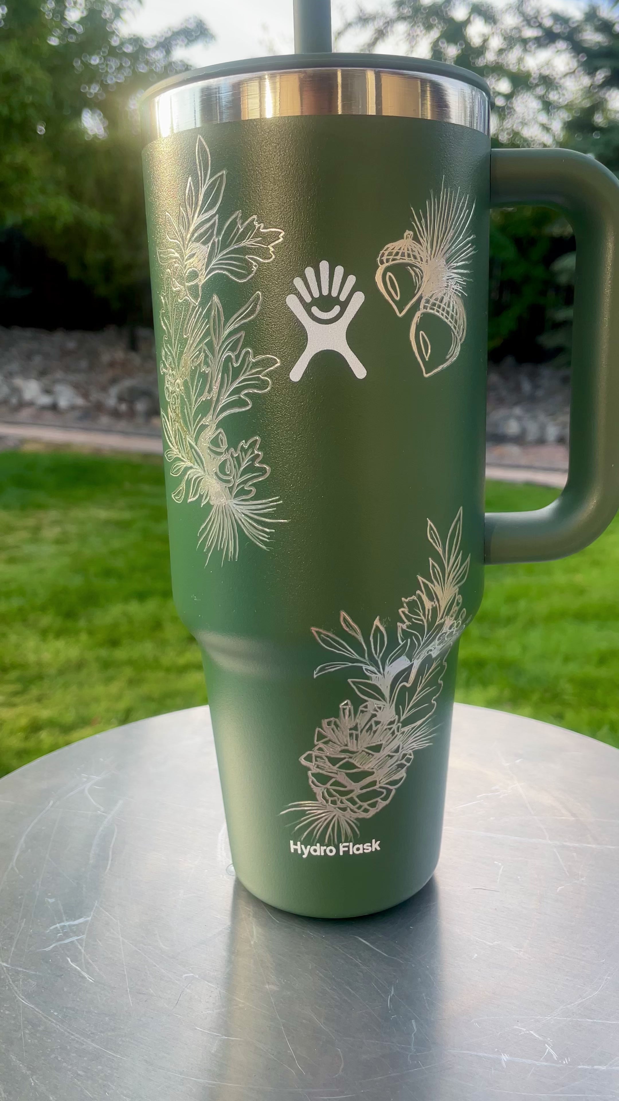 Autumnal Deer Hand-Engraved 40 Oz Hydro Flask All Around Travel
