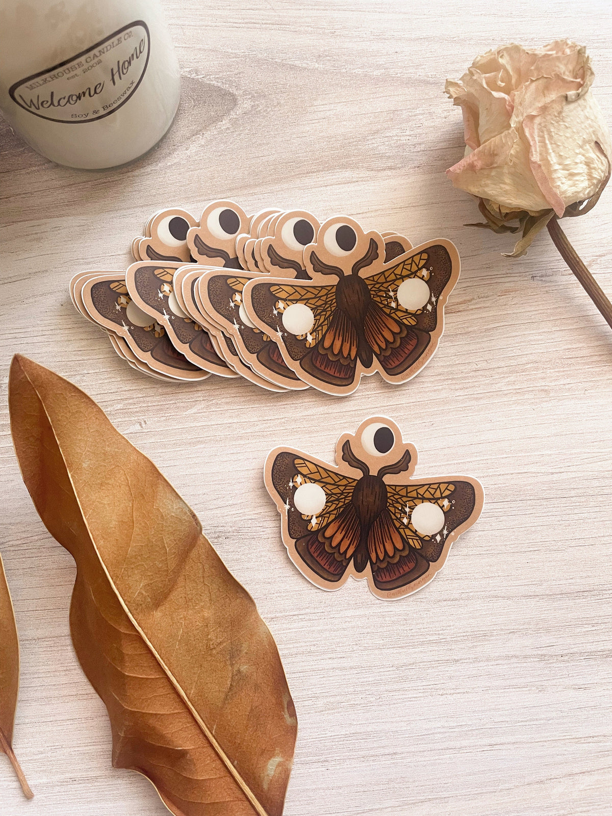 Moon Moth Sticker Moon Moth Vinyl Sticker, Moth Art, Celestial Moth, Moon Art – Artfully ...