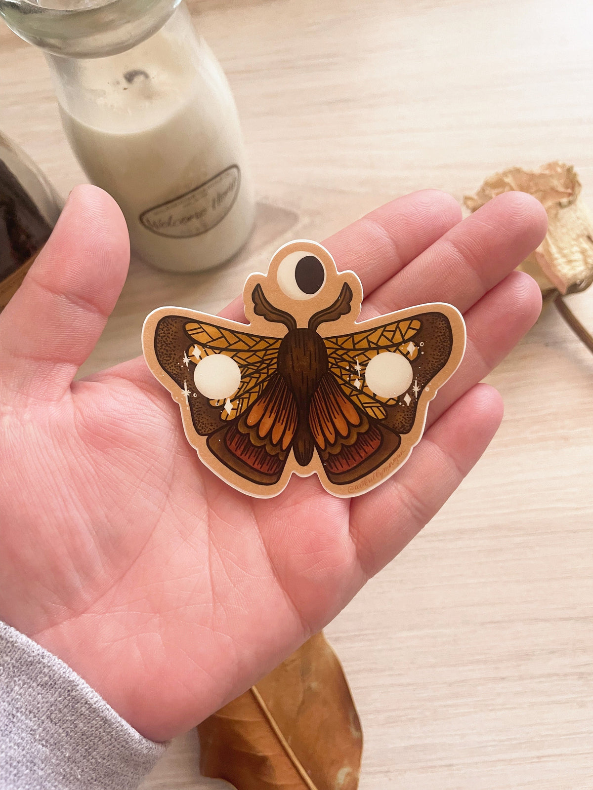 Moon Moth Sticker Moon Moth Vinyl Sticker, Moth Art, Celestial Moth, Moon Art – Artfully ...